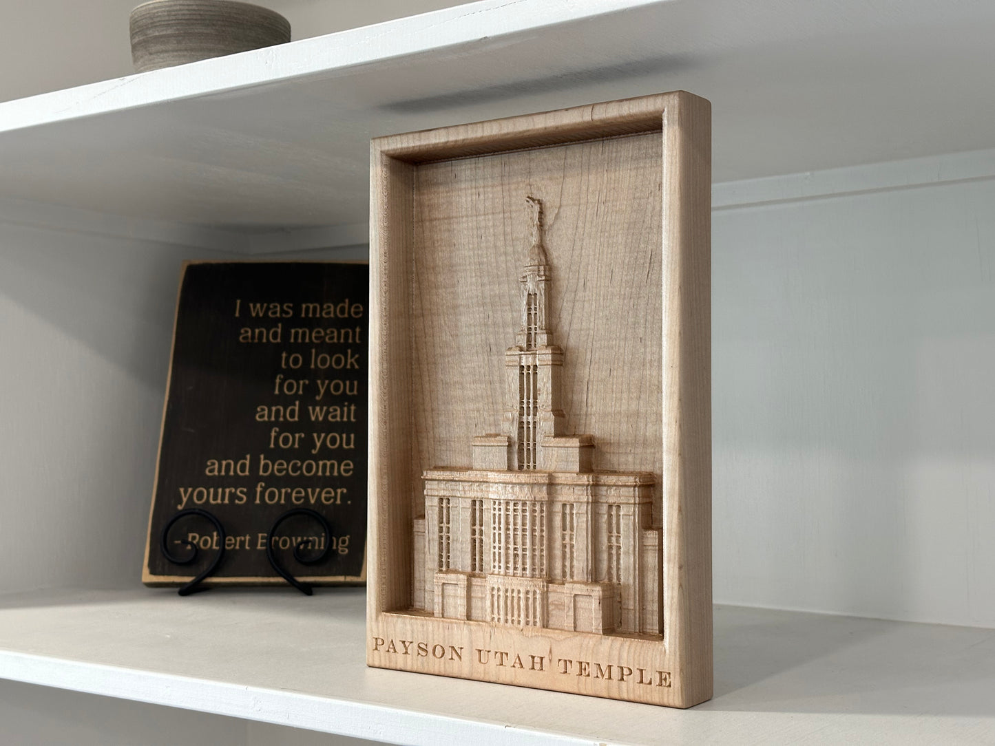 Payson Utah Temple Wood Carve- Wood Carving- Wood Art- Wood Decor