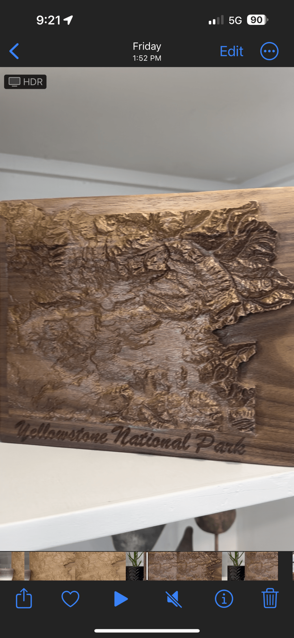 Yellowstone National Park Topographical Map Carve - Forge Build and Design