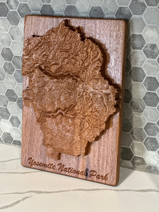 Yosemite National Park Topographical Map Carve - Forge Build and Design